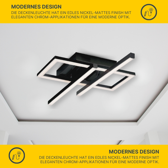 MeLiTec LED Deckenleuchte D133, schwenkbare Arme, nickel-matt MeLiTec LED Deckenleuchte D133, schwenkbare Arme, nickel-matt