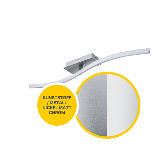  MeLiTec LED Deckenleuchte, nickel matt