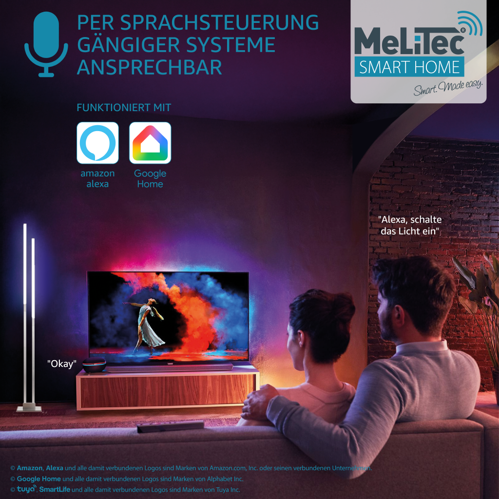 WLAN Steckdosenleiste | Überspannungsschutz | 4-Fach Smart Mehrfachsteckdose | Wandmontage mit 4 USB | kompatibel mit Alexa und Google Home | Zeitschaltuhr | Sprachsteuerung und Fernbedienung | MeLiTec Bildschirm, Computer-Hardware, Überwachen, Person, Werbung,