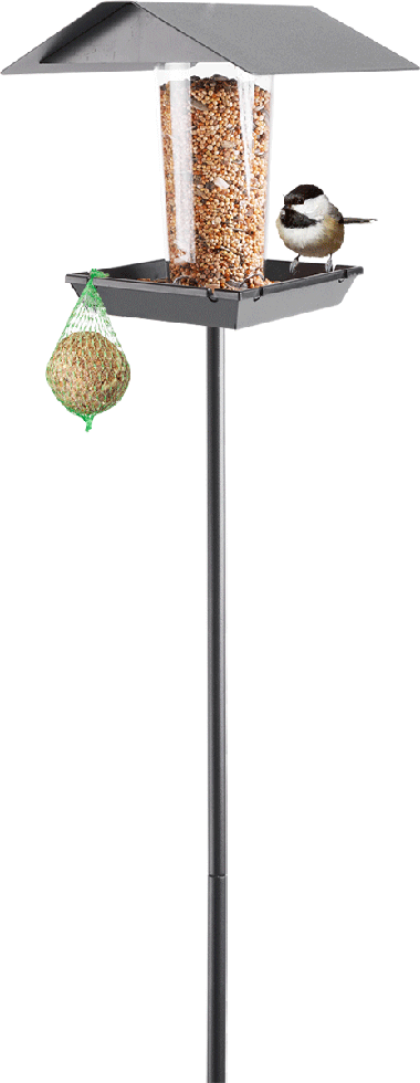 MeLiTec Edelstahl Vogelfutter Haus VH06-1 stehend, eckig, schwarz-matt MeLiTec Edelstahl Vogelfutter Haus VH06-1 stehend, eckig, schwarz-matt