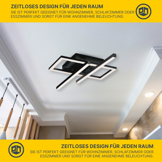 MeLiTec LED Deckenleuchte D133, schwenkbare Arme, nickel-matt