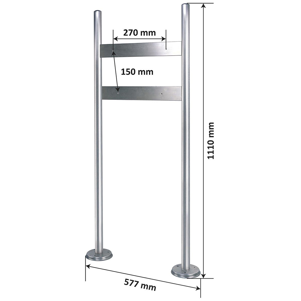 Edelstahl Briefkastenständer PBS2, B-Ware Edelstahl Briefkastenständer PBS2, B-Ware
