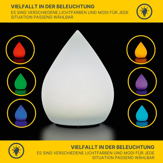 MeLiTec Solarleuchte - mehrfarbige Bodenbeleuchtung für Garten, Balkon & Terrasse - Solar-Bodenleuchte mit Farbwechsel bis 8h Leuchtdauer - Höhe 39cm - inkl. Akku - Kunststoff - Tropfen-Form - LK07-6