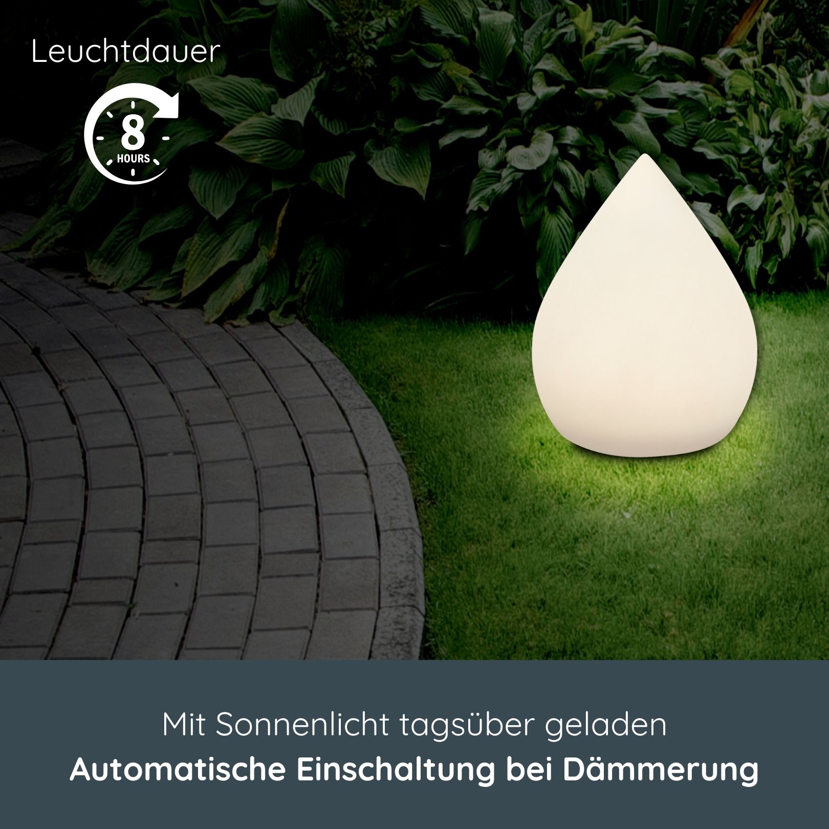 MeLiTec Solarleuchte - mehrfarbige Bodenbeleuchtung für Garten, Balkon & Terrasse - Solar-Bodenleuchte mit Farbwechsel bis 8h Leuchtdauer - Höhe 39cm - inkl. Akku - Kunststoff - Tropfen-Form - LK07-6