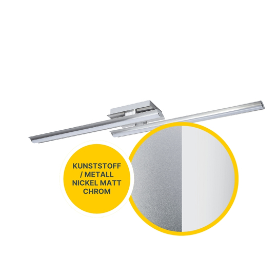 MeLiTec LED Deckenleuchte, nickel matt