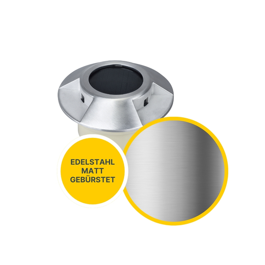 MeLiTec 3 Stück Solar Bodeneinbauleuchte SEL08 Silber, rund MeLiTec 3 Stück Solar Bodeneinbauleuchte SEL08 Silber, rund