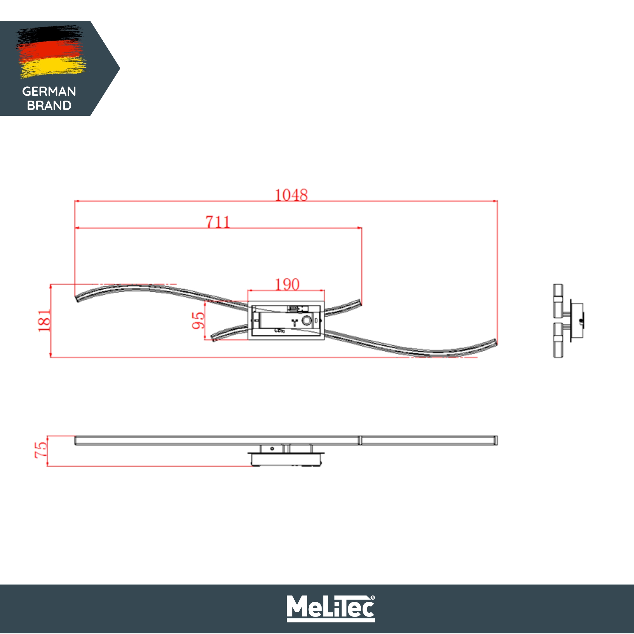 MeLiTec Minimalistische LED Deckenleuchte D124 mit Sticklight-Design, Nickel-matt, 105 cm MeLiTec Minimalistische LED Deckenleuchte D124 mit Sticklight-Design, Nickel-matt, 105 cm