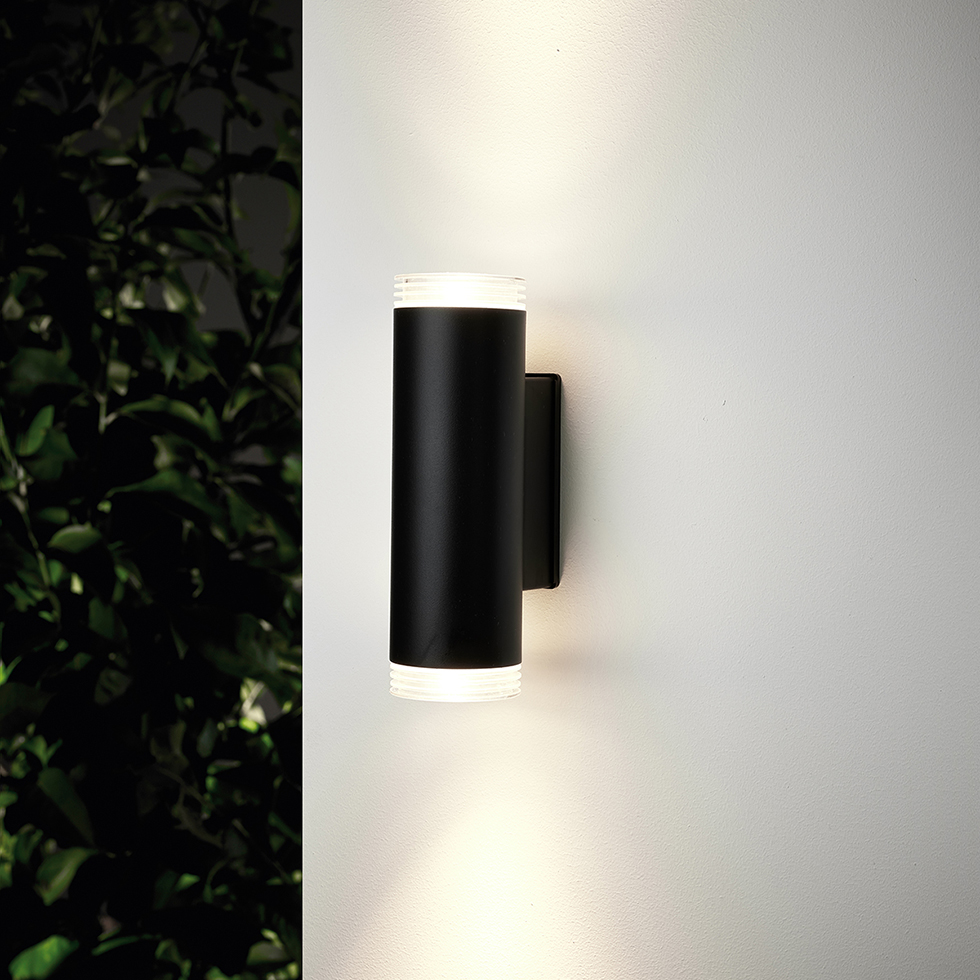 LED Wand-Außenleuchte rund 145-1 schwarz matt