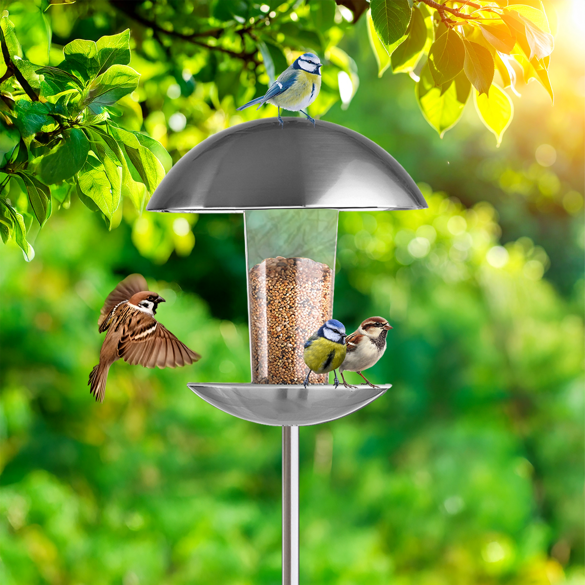 MeLiTec Vaterartikel Vogelfutter Haus VH04-1, rund stehend
