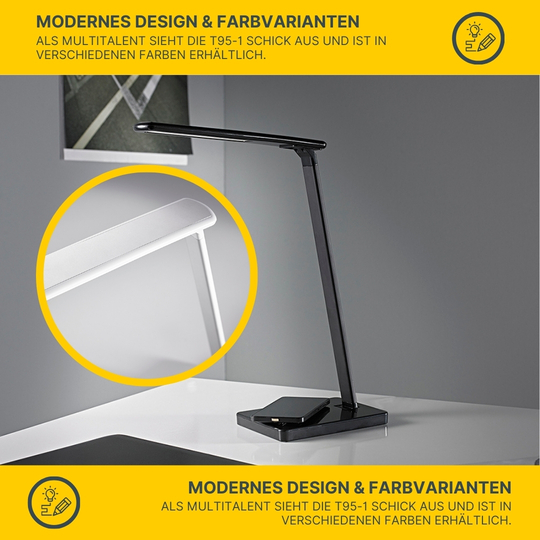 MeLiTec LED Schreibtischleuchte T95/T96 Handy Ladefunktion mit Adapter MeLiTec LED Schreibtischleuchte T95/T96 Handy Ladefunktion mit Adapter