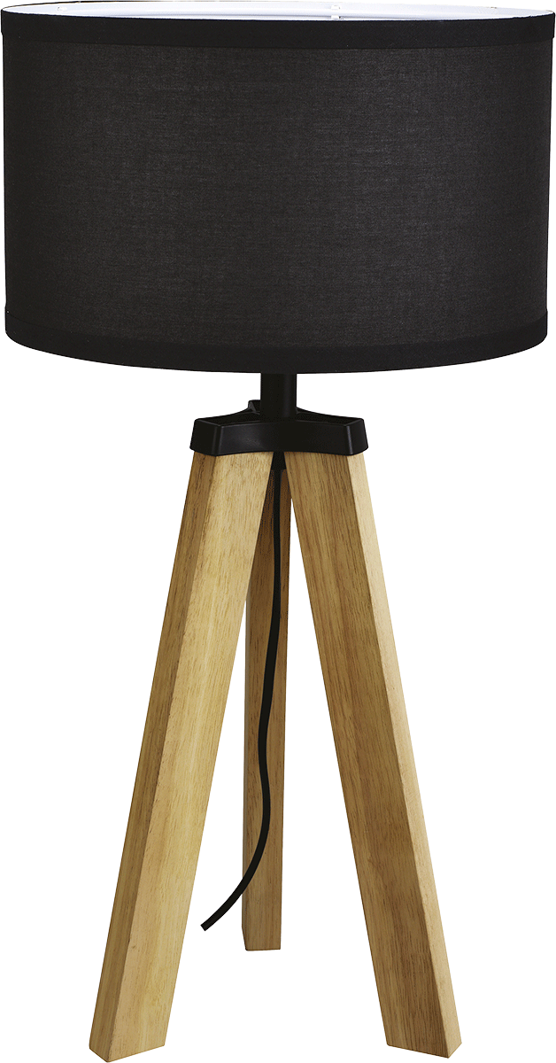 MeLiTec LED Holz Tischleuchte skandinavisch T169-1, Schirm schwarz MeLiTec LED Holz Tischleuchte skandinavisch T169-1, Schirm schwarz