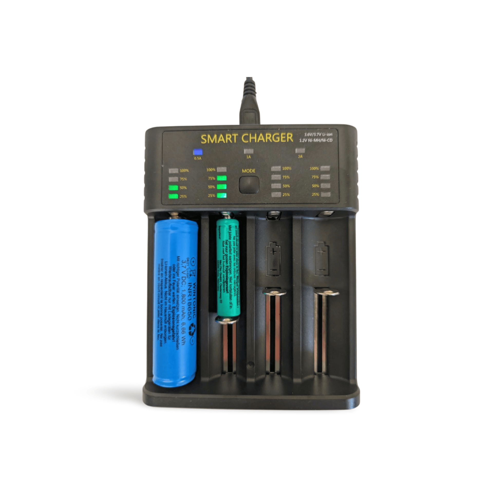 USB Ladegerät für Li-ion 3,7 V und Ni-MH/Ni-CD 1,2 V Akkus USB Ladegerät für Li-ion 3,7 V und Ni-MH/Ni-CD 1,2 V Akkus