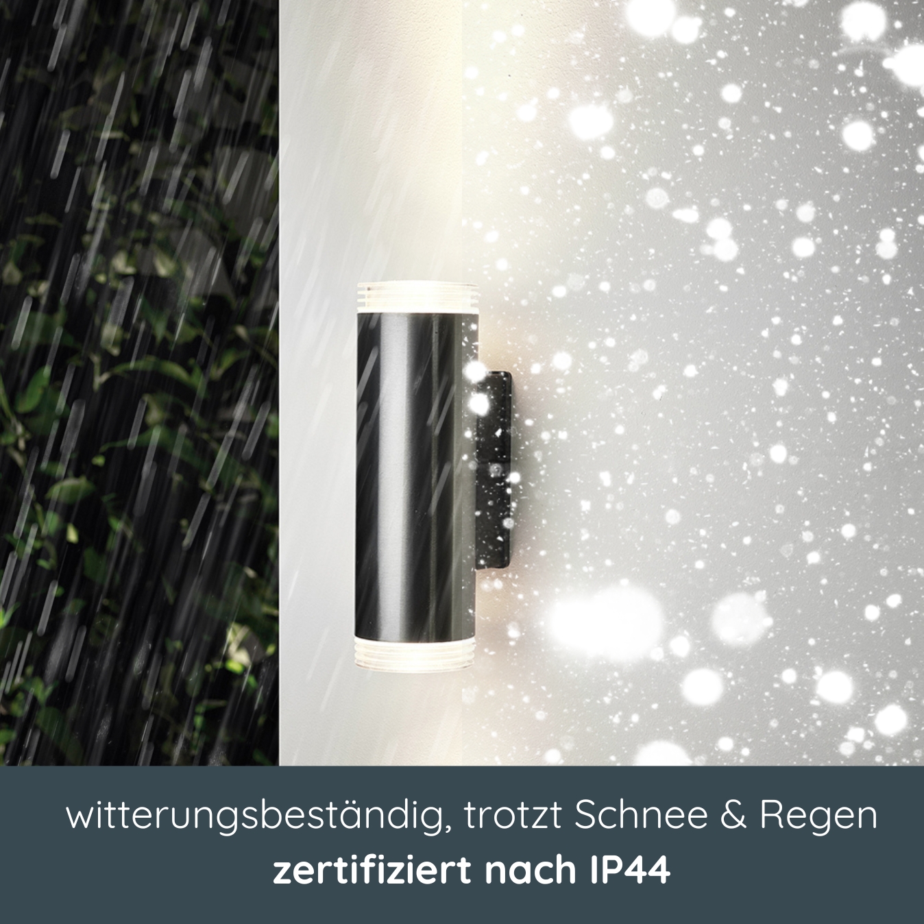 MeLiTec LED-Wandleuchte, Up- and Down-Light rund, matt gebürstet, aus Edelstahl, Up and Down Leuchte für innen und außen, IP44, 145