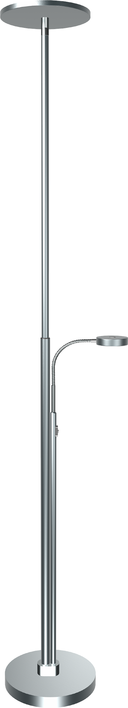 LED Deckenfluter ST56, rund, mit Leselampe, nickel-mat Lampe, Mobiliar, Tischlampe,