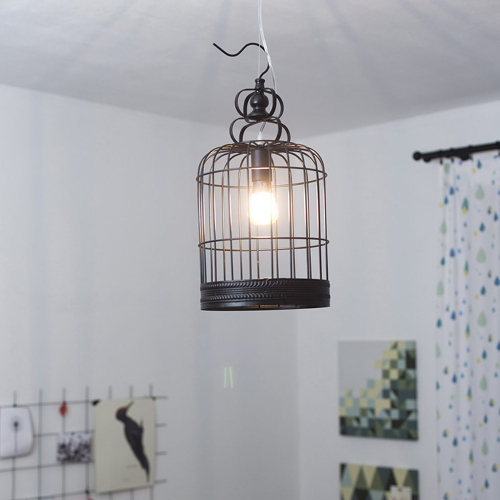 Cage Pendelleuchte Vogelkäfig schwarz Cage Pendelleuchte Vogelkäfig schwarz