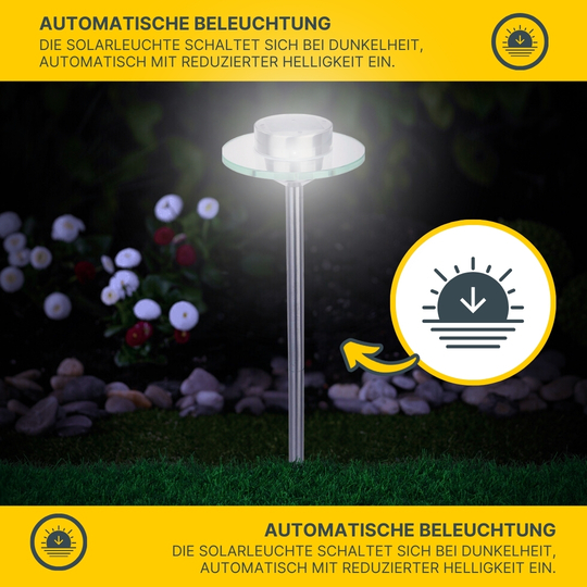 MeLiTec Solar LED Gartenleuchte SO13 Saturn Edelstahl