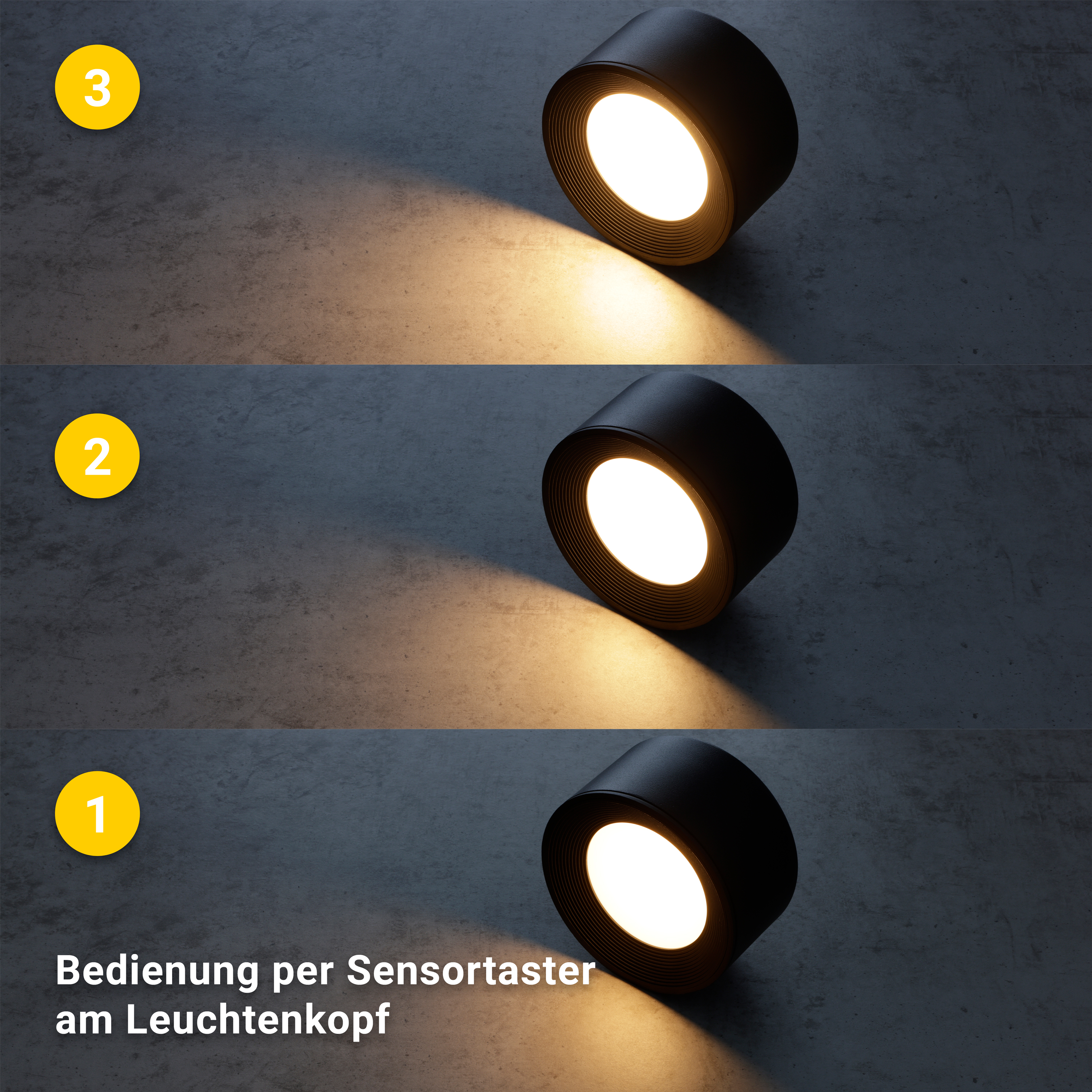 MeLiTec LED-Stehleuchte ST55 – Aufladbare Designerlampe in Schwarz, dimmbar mit Magnetkopf & Wandhalterung, warmweißes Licht 2.700K, Akkubetrieb bis 12h, USB-C"