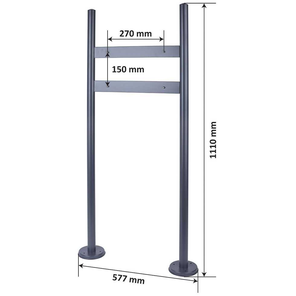 Edelstahl Briefkastenständer PBS3 anthrazit B-Ware Edelstahl Briefkastenständer PBS3 anthrazit B-Ware