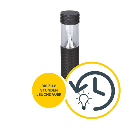 MeLiTec Solar Gartenleuchte SO41 Säule mit Rattan, braun MeLiTec Solar Gartenleuchte SO41 Säule mit Rattan, braun