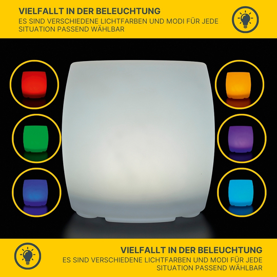 MeLiTec Solar-Gartenleuchte LK08-4: Zylinderform, USB, RGB-Farben
