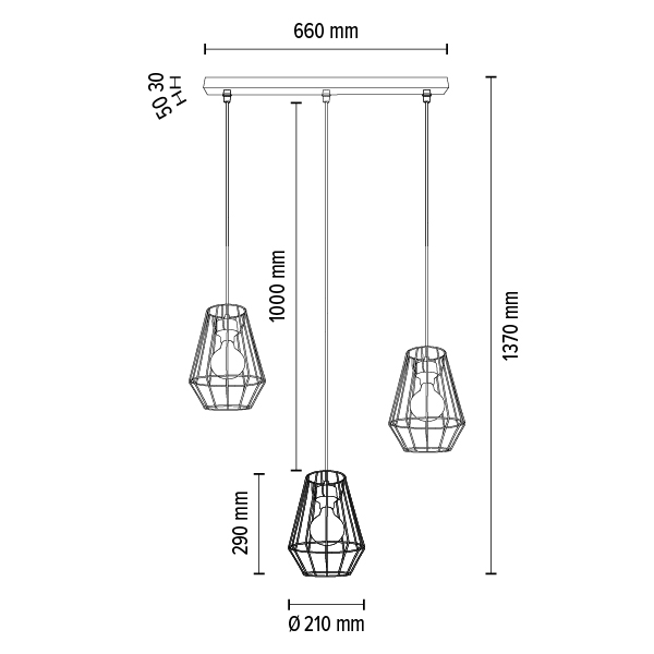 SPOT Light Endorfina Pendelleuchte E27 Max.60W Schwarz/Eiche Geölt/Schwarz PVC