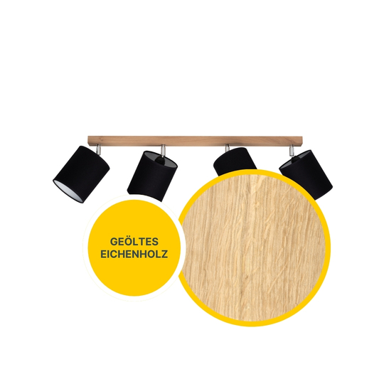 SPOT Light Atike Deckenleuchte E27 Max.25W Eiche Geölt/Schwarz SPOT Light Atike Deckenleuchte E27 Max.25W Eiche Geölt/Schwarz