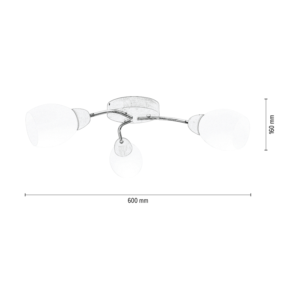 SPOT Light Santa Deckenleuchte 3xE27 60W Birke/Chrom/Weiss Deckenleuchte,