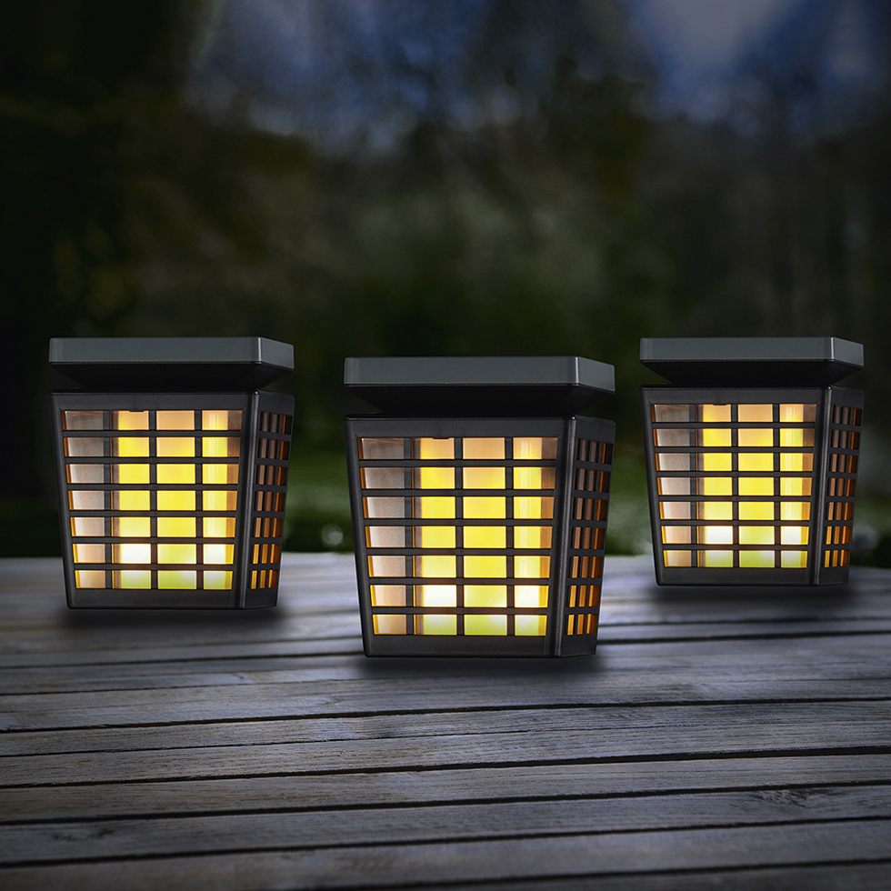 MeLiTec 3er Set Solar Gartenleuchte SO46 Flackernder Laterneneffekt MeLiTec 3er Set Solar Gartenleuchte SO46 Flackernder Laterneneffekt