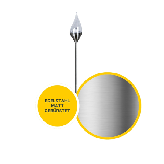 MeLiTec Solar Gartenfackel SO35 Flackereffekt Edelstahl matt-gebürstet