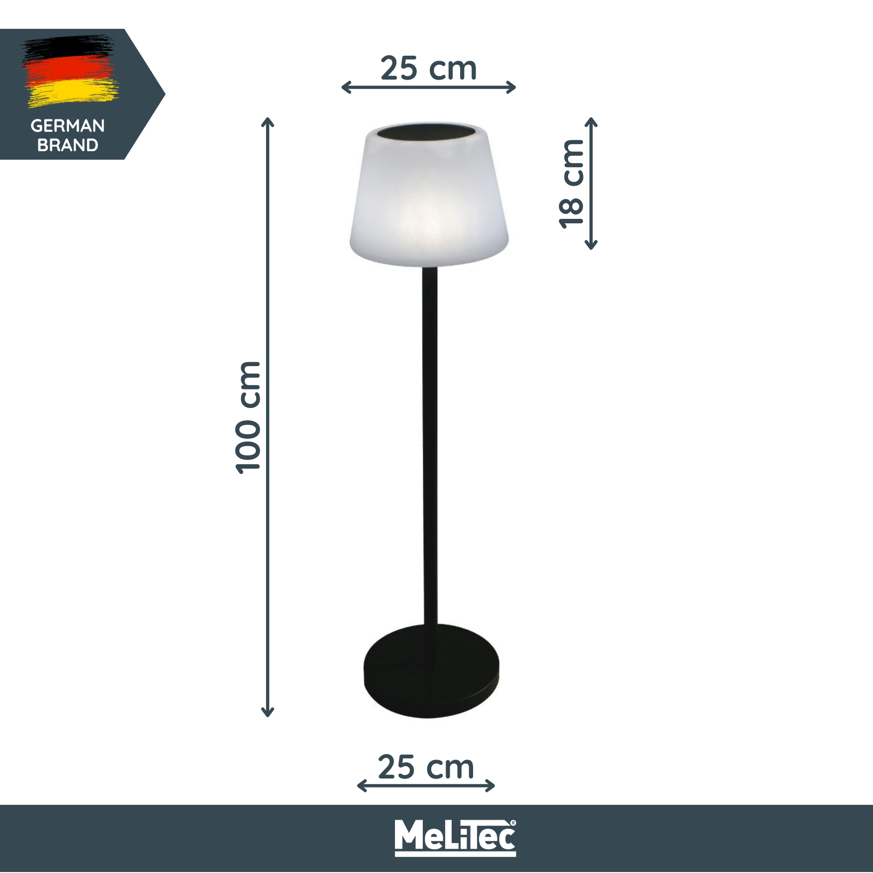 MeLiTec Solarleuchte für Terrasse und Garten, Solar Lounge Light, SO50-1 mit Fernbedienung Lampe, Lampenschirm,