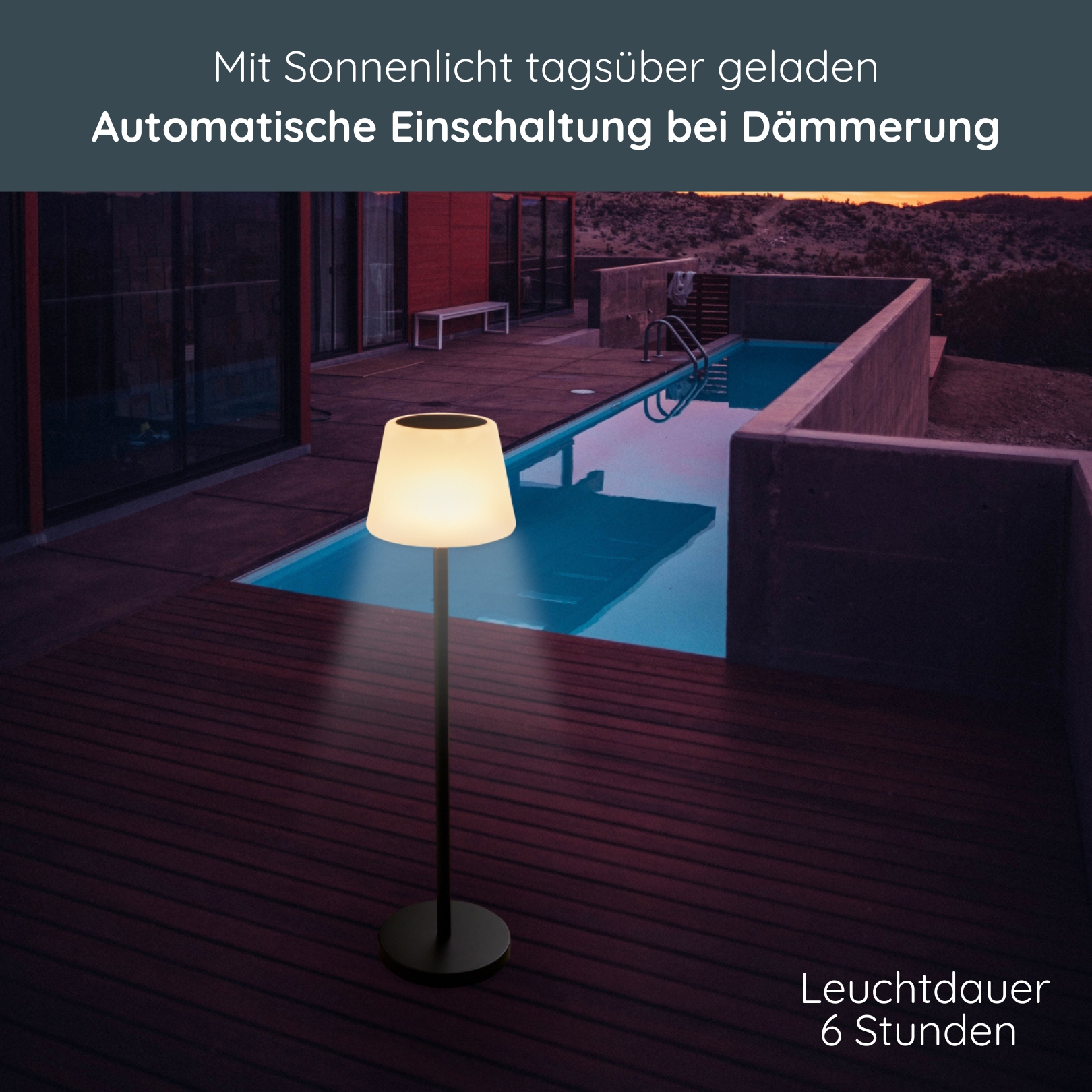 MeLiTec Solarleuchte für Terrasse und Garten, Solar Lounge Light, SO50-1 mit Fernbedienung Lampe, Bank, Mobiliar,