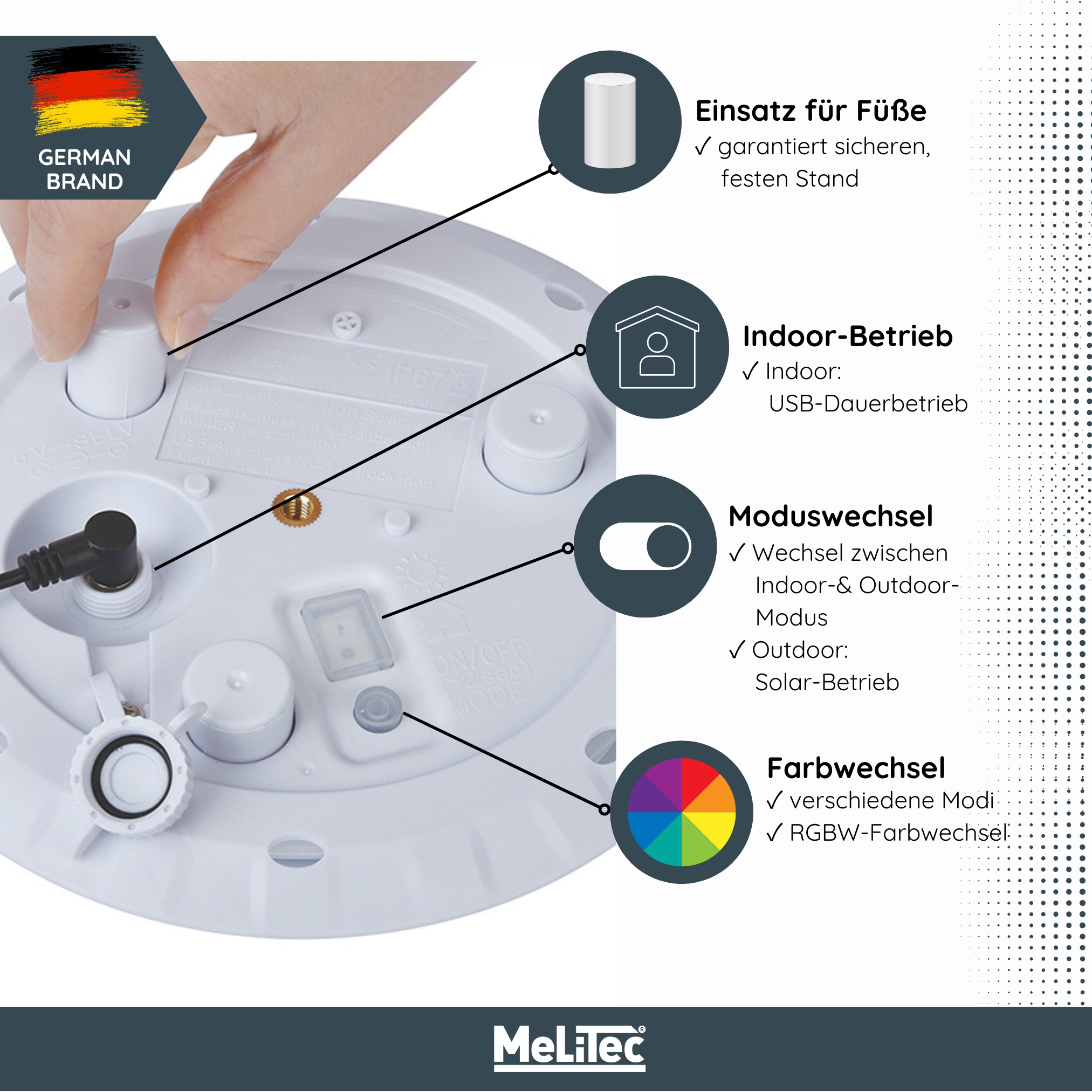 MeLiTec Solarleuchte mit USB - mehrfarbige Bodenbeleuchtung für Außen & Innen - auch für Innenräume geeignet - Solar-Bodenleuchte mit Farbwechsel - Kantenlänge 35cm - Kunststoff - Pyramide - LK06-4 MeLiTec Solarleuchte mit USB - mehrfarbige Bodenbeleuchtung für Außen & Innen - auch für Innenräume geeignet - Solar-Bodenleuchte mit Farbwechsel - Kantenlänge 35cm - Kunststoff - Pyramide - LK06-4
