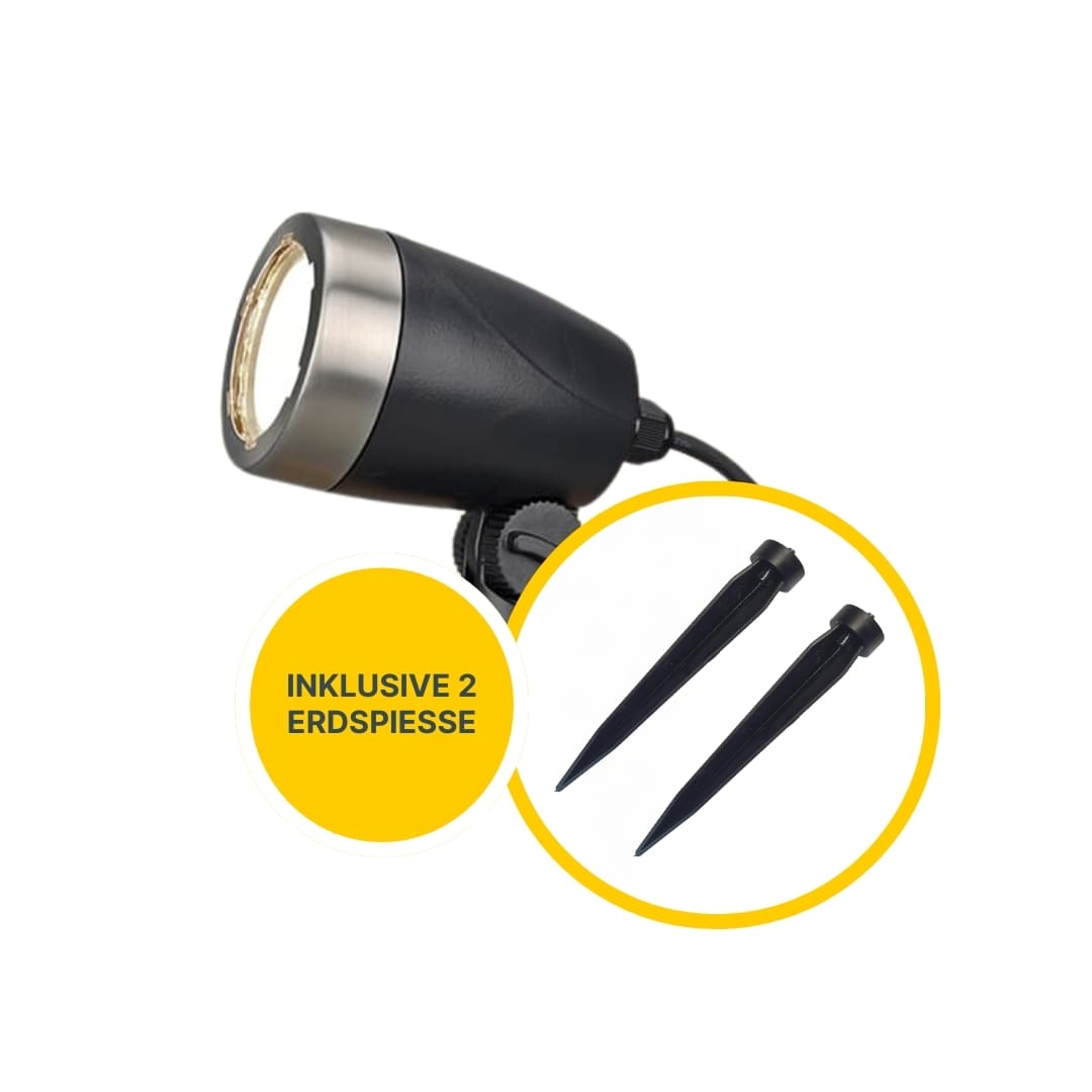 MeLiTec 2er Set LED Gartenstrahler GL11-1 Edelstahl anthrazit MeLiTec 2er Set LED Gartenstrahler GL11-1 Edelstahl anthrazit