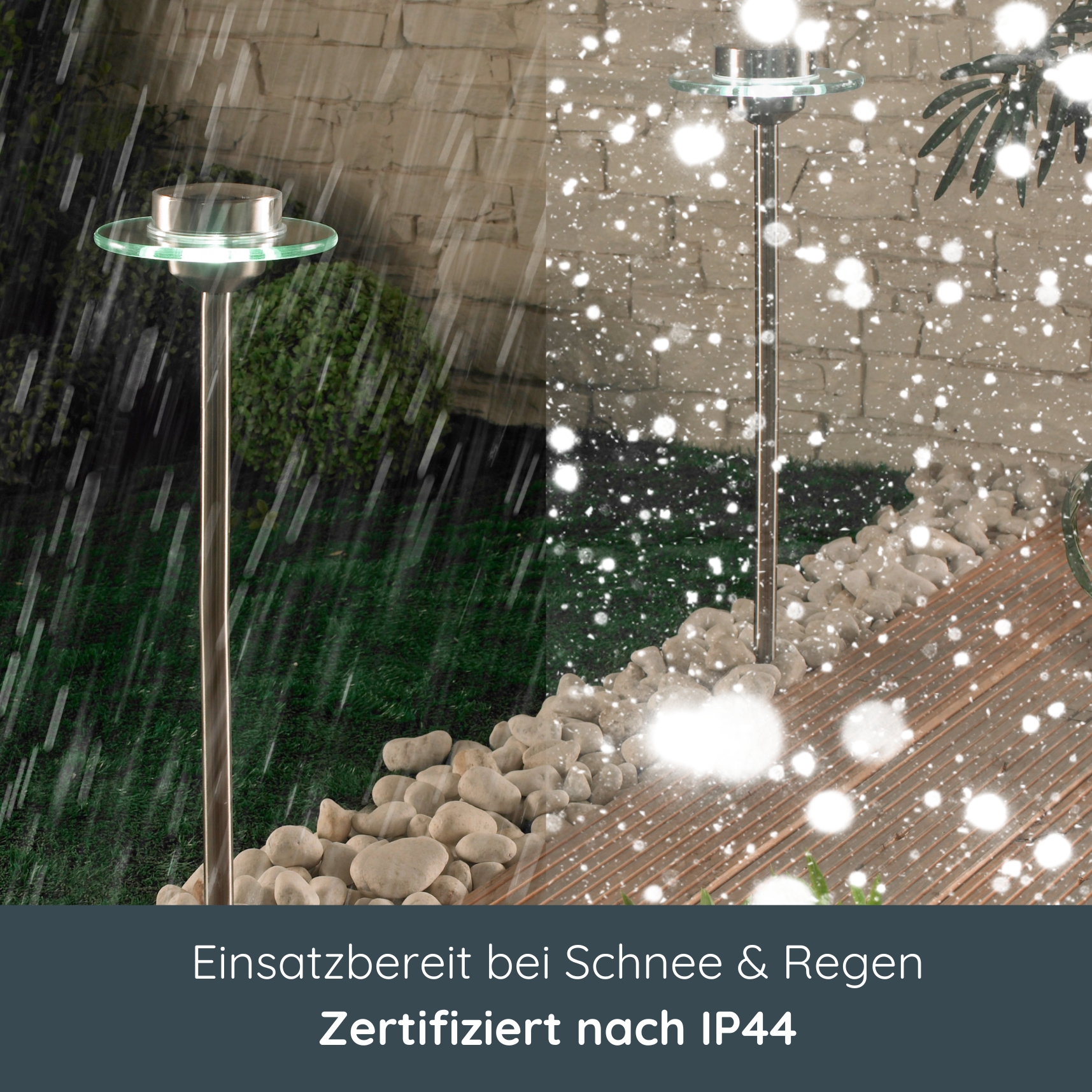 MeLiTec Solar LED Gartenleuchte SO13 Saturn Edelstahl Natur, Im Freien,