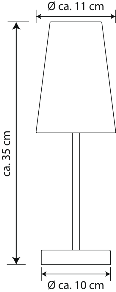LED Tischleuchte T142 nickel-matt Stoffschirm