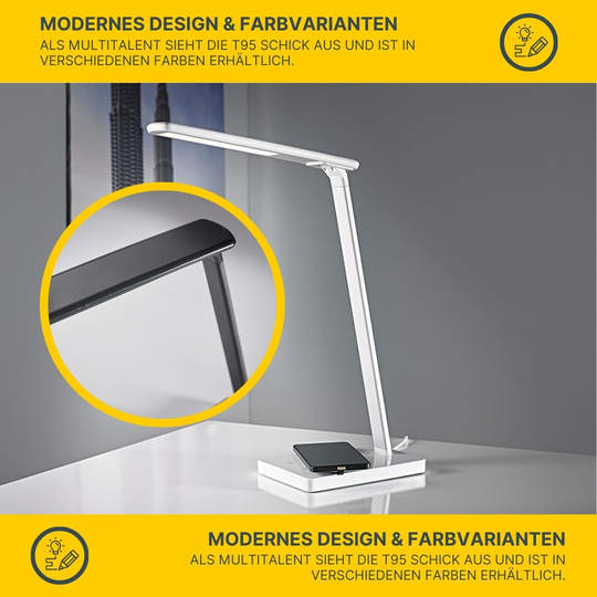 MeLiTec LED Schreibtischleuchte T95/T96 Handy Ladefunktion mit Adapter MeLiTec LED Schreibtischleuchte T95/T96 Handy Ladefunktion mit Adapter