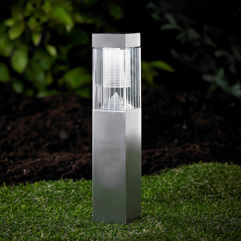 MeLiTec Solar Gartenleuchte SO27 Edelstahl matt gebürstet Gras, Pflanze, Lampe, Wasser,