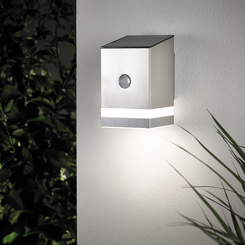 MeLiTec Solar LED Wandleuchte SO23-1 mit Bewegungsmelder, Edelstahl, silber MeLiTec Solar LED Wandleuchte SO23-1 mit Bewegungsmelder, Edelstahl, silber