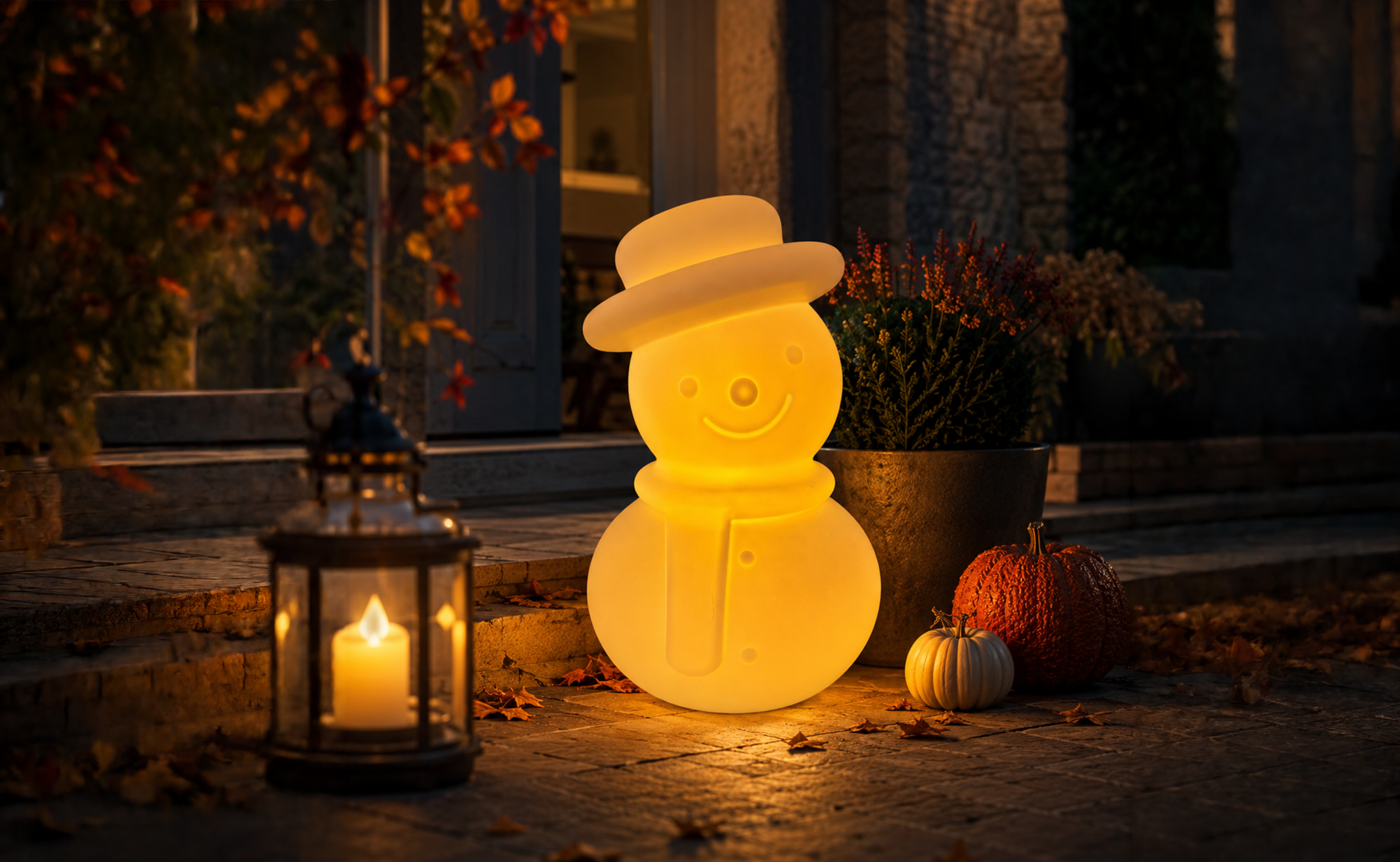 MeLiTec LED Schneemann Magic mit RGB-Lichteffekt, Solar & Fernbedienung