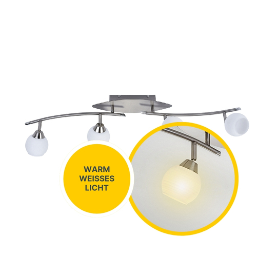 MeLiTec LED Deckenleuchte D123 B-Ware S-Form 4 Spots schwenkbar nickel 97cm MeLiTec LED Deckenleuchte D123 B-Ware S-Form 4 Spots schwenkbar nickel 97cm