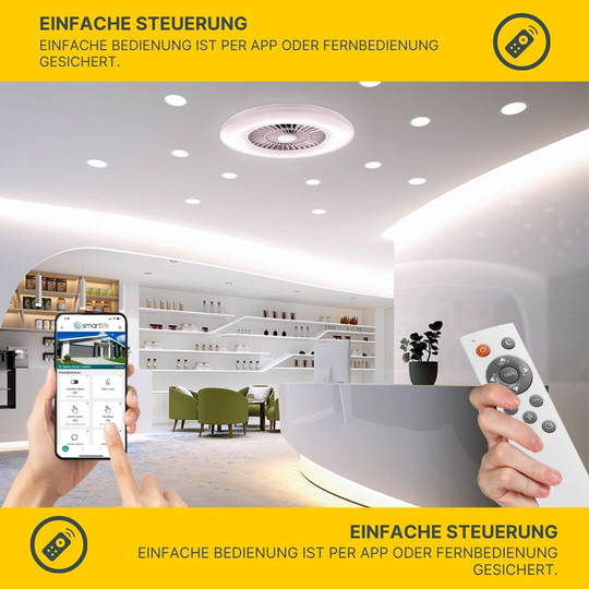 MeLiTec Smart Home LED Deckenleuchte mit Ventilator, Alexa kompatibel, DV01, weiß MeLiTec Smart Home LED Deckenleuchte mit Ventilator, Alexa kompatibel, DV01, weiß