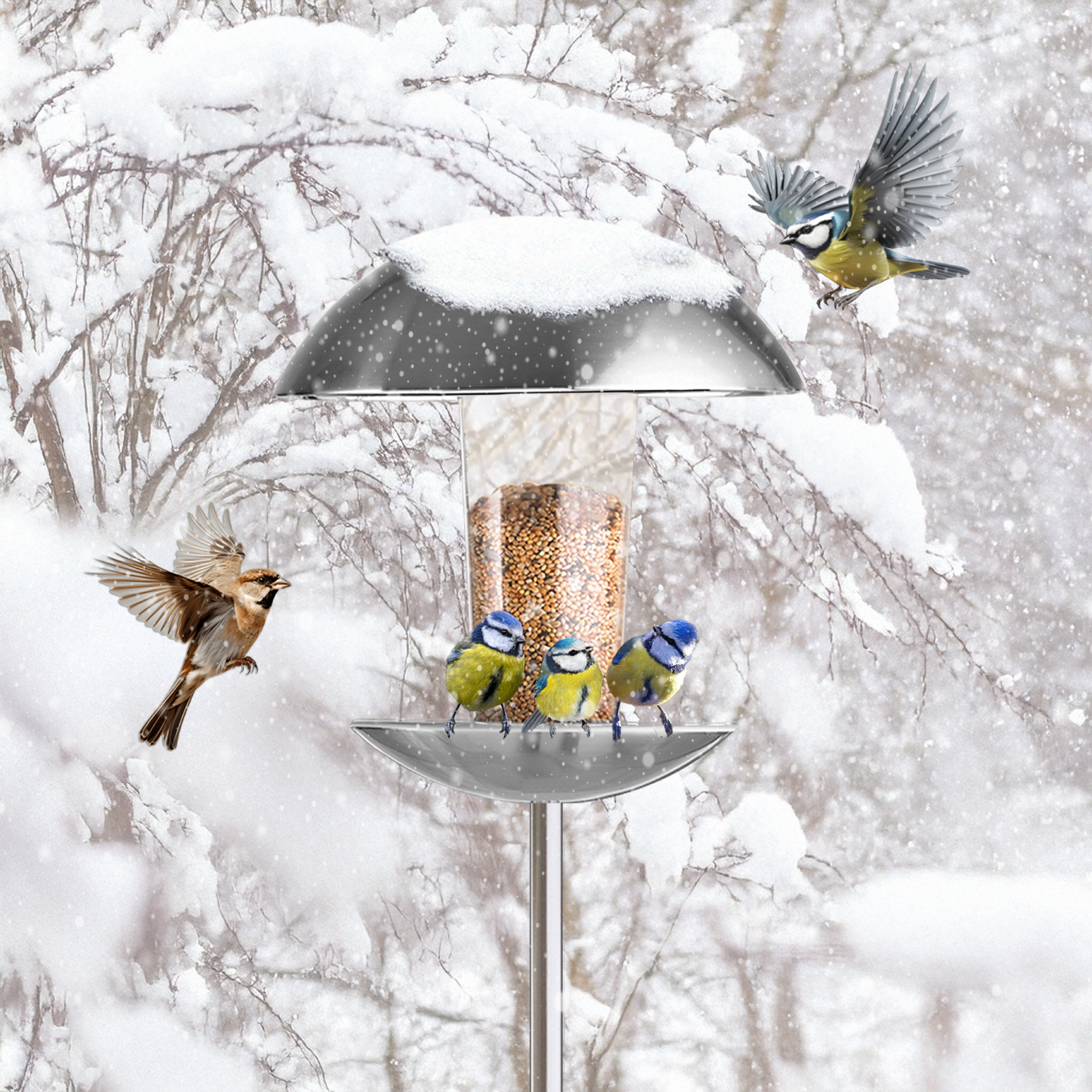 MeLiTec Vaterartikel Vogelfutter Haus VH04-1, rund stehend MeLiTec Vaterartikel Vogelfutter Haus VH04-1, rund stehend