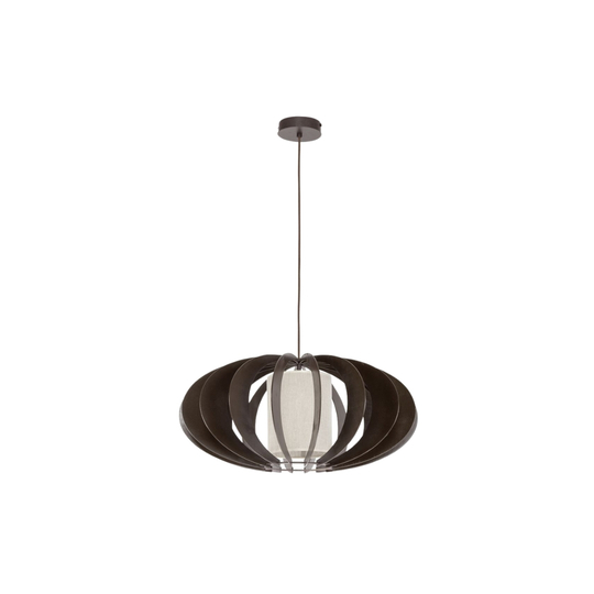 Keiko Pendelleuchte 1xE27 60W Wenge/Stoff in Beige Leuchter, Lampe, Leuchte,