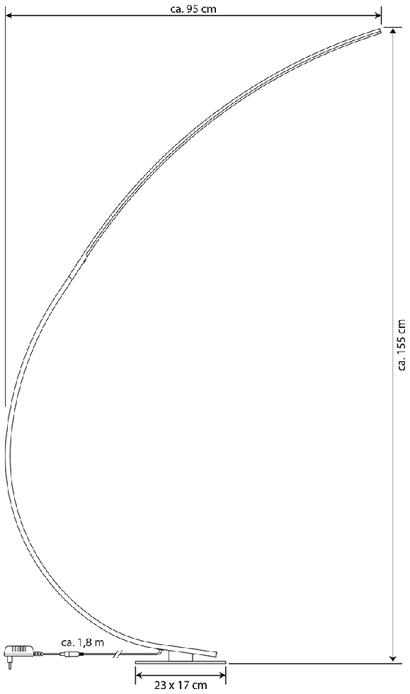 MeLiTec LED Stehleuchte ST26-1, mit integriertem Dimmer, nickel matt Diagramm, Handlung,