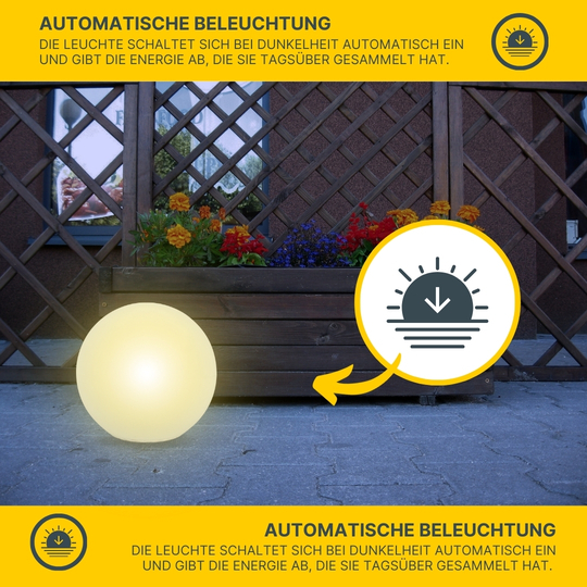  MeLiTec Solar Gartenleuchte LK13-6 Kugel ⌀ 30 cm, weiß