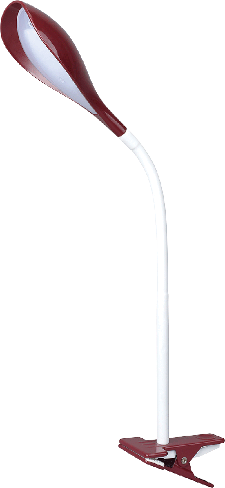 LED Klemmleuchte T161-1 rubinrot mit weißem Flexarm