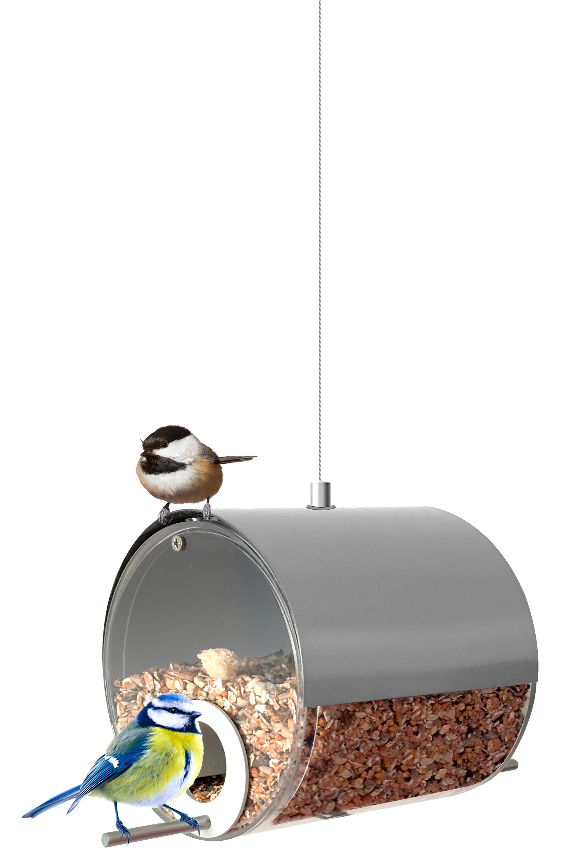 MeLiTec Edelstahl Vogelfutter Station VH09, hängend, rund 14 cm, Silber MeLiTec Edelstahl Vogelfutter Station VH09, hängend, rund 14 cm, Silber