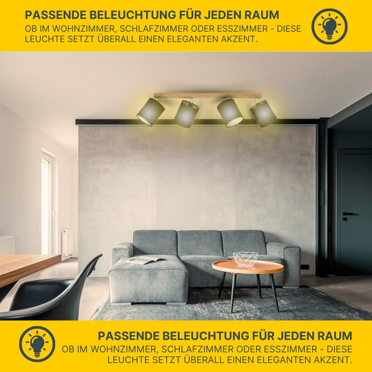 SPOT Light Atike Deckenleuchte E27 Max.25W Eiche Geölt/Schwarz SPOT Light Atike Deckenleuchte E27 Max.25W Eiche Geölt/Schwarz