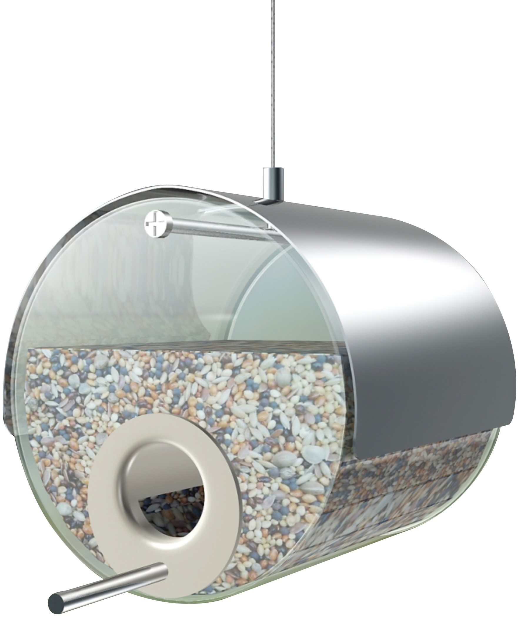 MeLiTec Edelstahl Vogelfutter Station VH09, hängend, rund 14 cm, Silber MeLiTec Edelstahl Vogelfutter Station VH09, hängend, rund 14 cm, Silber