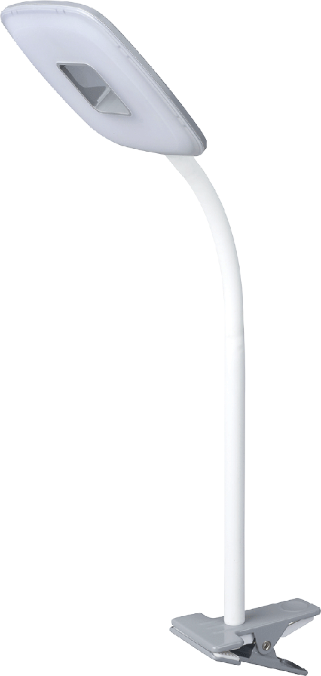 LED Klemmleuchte T160-1 grau mit weißem Flexarm